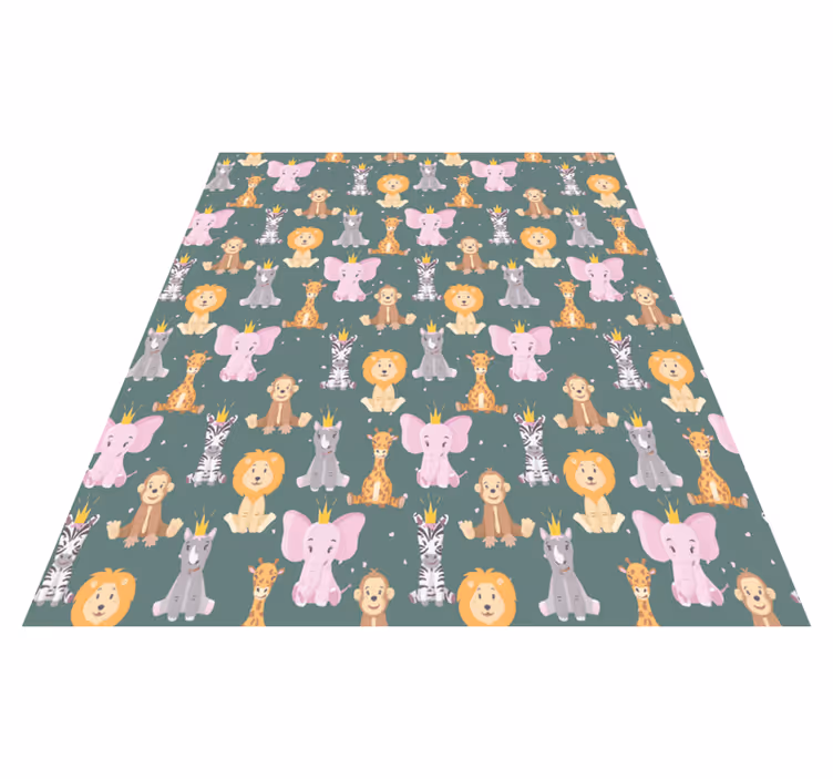 Alfombra vinílica de animales rasgos encantadores - TenVinilo