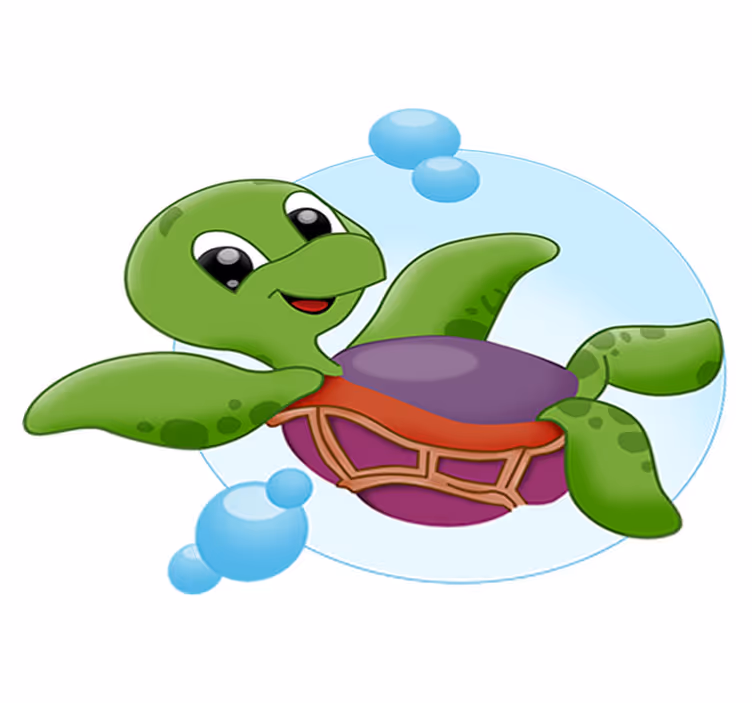 Alfombra vinílica de animales tortuguita jugando - TenVinilo