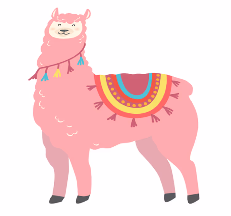 Alfombra vinílica de animales llama rosa - TenVinilo