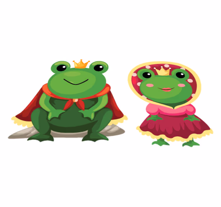 Alfombra vinílica de animales ranas rey y reina - TenVinilo