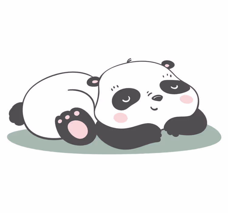 Alfombra vinílica de animales ilustración de panda - TenVinilo