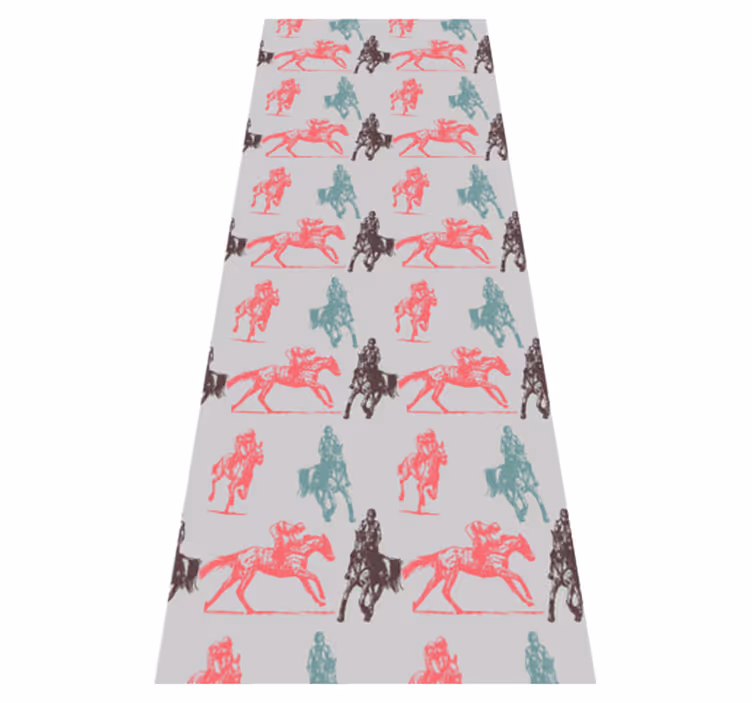 Alfombra vinílica de animales patrón de caballos colores - TenVinilo