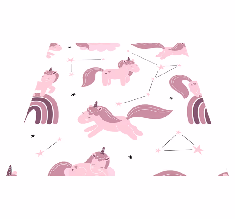 Alfombra vinílica de animales unicornios y constelaciones - TenVinilo