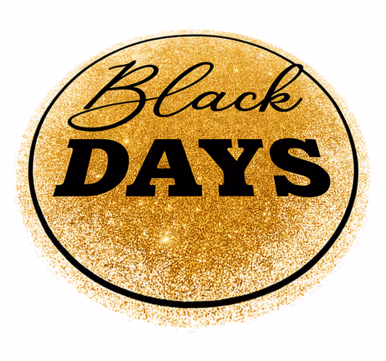 Alfombra vinílica black friday días oscuros y dorados - TenVinilo