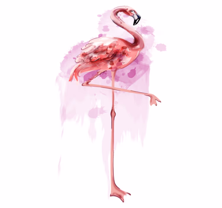 Alfombra vinílica de animales silueta de flamenco elegante - TenVinilo