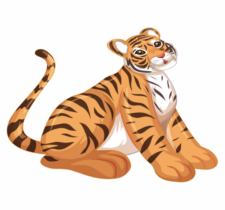 Alfombra vinílica de animales tigre juguetón - TenVinilo
