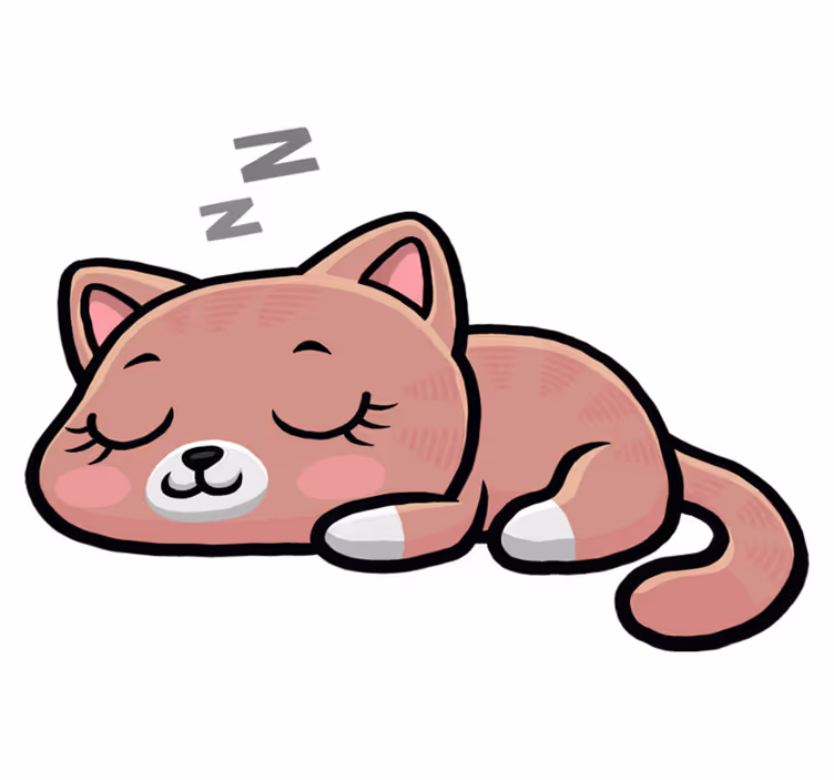 Alfombra vinílica de animales ilustración de gato durmiendo - TenVinilo