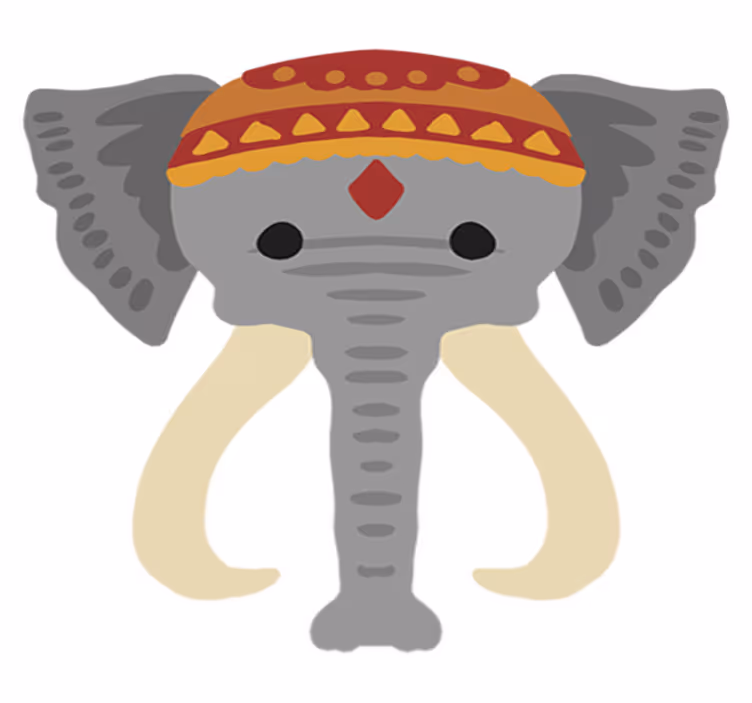 Alfombra vinílica de animales cabeza de elefante - TenVinilo