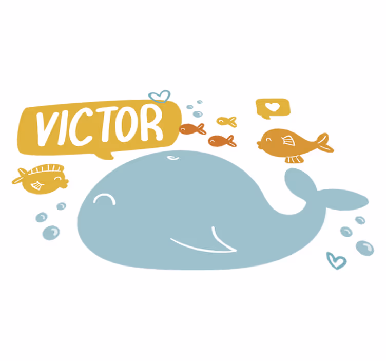 Alfombra vinílica de animales diseño de ballena linda - TenVinilo