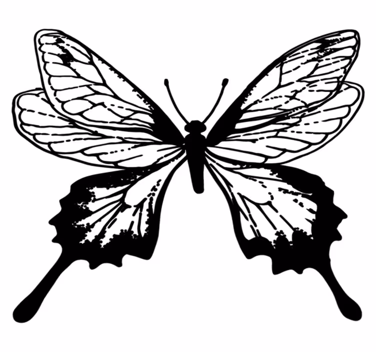 Alfombra vinílica de animales contorno de mariposa elegante - TenVinilo