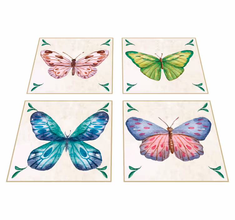 Alfombra vinílica de animales diseños de mariposas vivas - TenVinilo