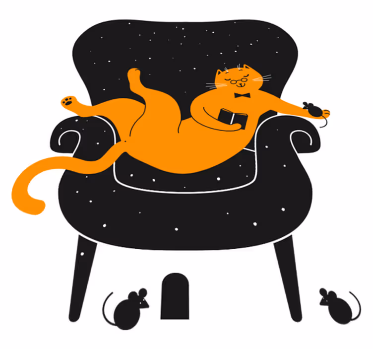 Alfombra vinílica de animales gato y ratón - TenVinilo