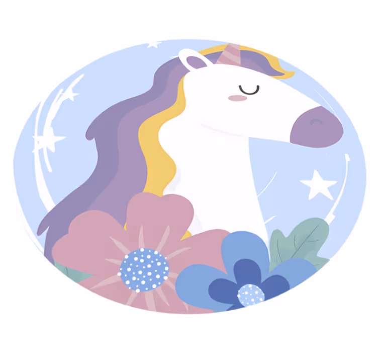 Alfombra vinílica de animales unicornio de pelo brillante - TenVinilo