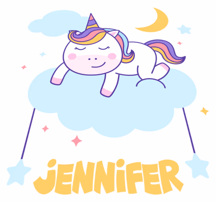 Alfombra vinílica de animales unicornio durmiendo arcoíris - TenVinilo