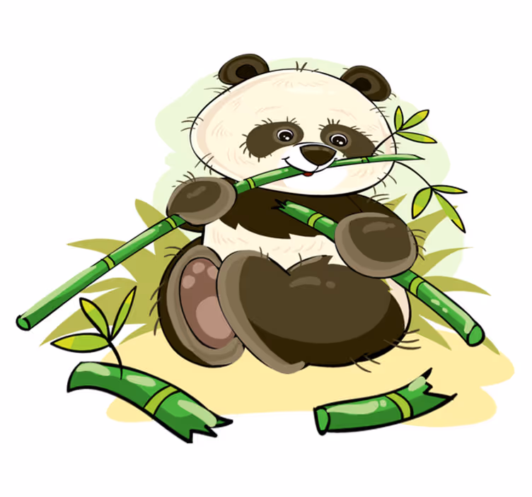 Alfombra vinílica de animales panda lindo - TenVinilo