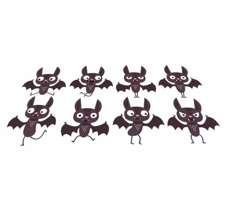 Alfombra vinílica halloween pack de murciélagos alegres - TenVinilo