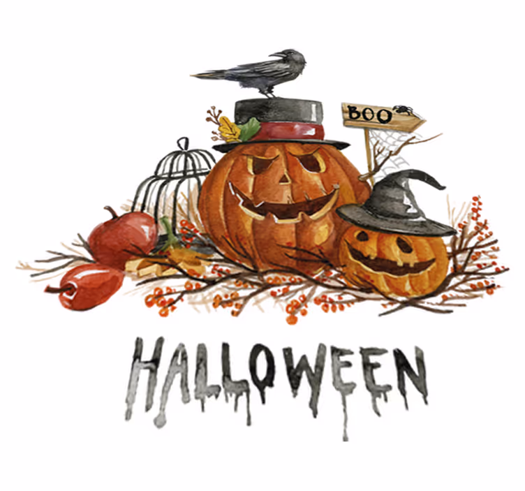 Alfombra vinílica halloween calabazas aterradoras - TenVinilo