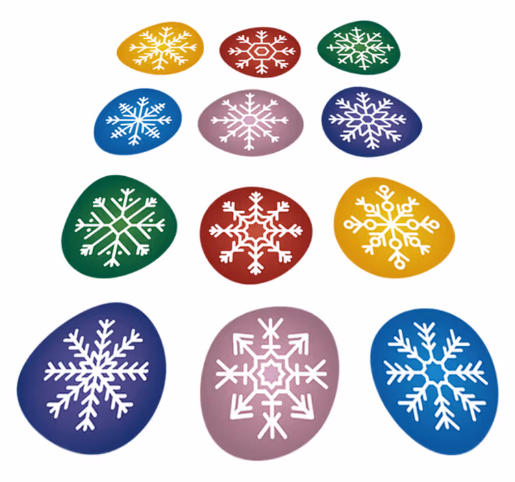 Alfombra vinílica navidad copos de nieve coloridos - TenVinilo