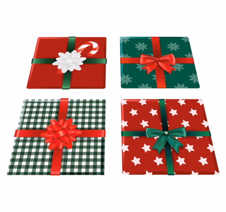 Alfombra vinílica navidad cajas de regalo azulejos - TenVinilo