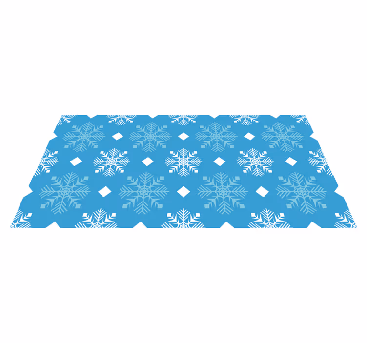 Alfombra vinílica navidad copos de nieve azules - TenVinilo