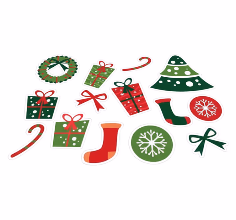 Alfombra vinílica navidad elementos clásicos de navidad - TenVinilo
