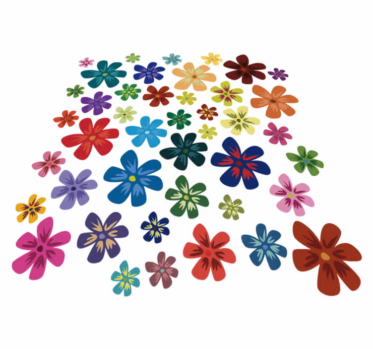 Alfombra vinílica flores lámina floral de colores - TenVinilo