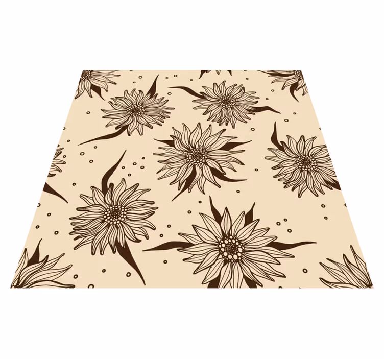 Alfombra vinílica flores girasol viejo - TenVinilo