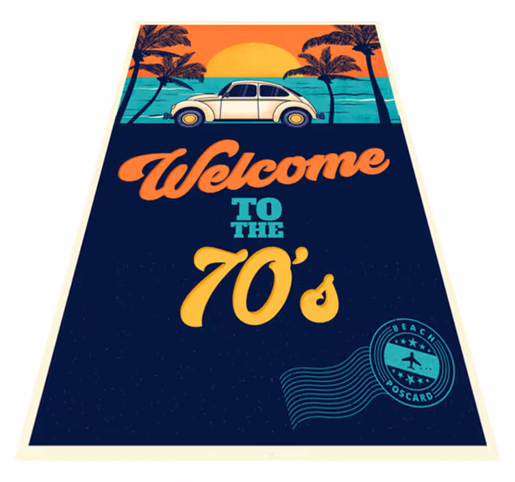 Alfombra vinílica vintage bienvenido a los 70 - TenVinilo