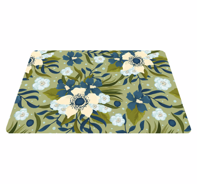 Alfombra vinílica flores patrón veraniego colorido - TenVinilo