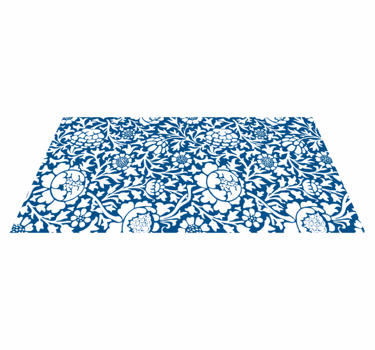 Alfombra vinílica flores azul marino - TenVinilo