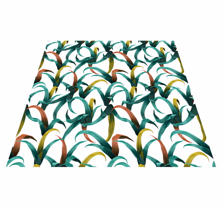 Alfombra vinílica flores diseño de plantas tropicales - TenVinilo