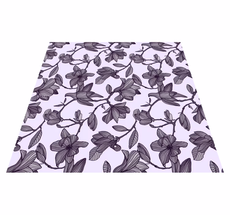 Alfombra vinílica flores diseño magnolia tierno - TenVinilo