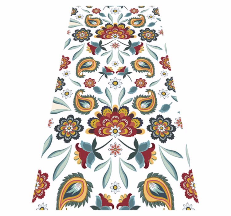 Alfombra vinílica flores estilo floral étnico - TenVinilo