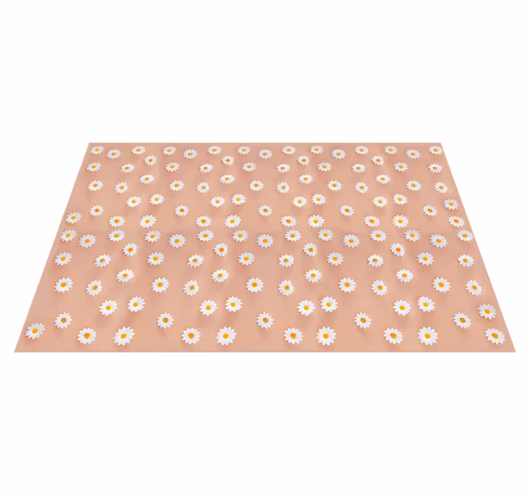 Alfombra vinílica flores patrón moderno de margaritas - TenVinilo