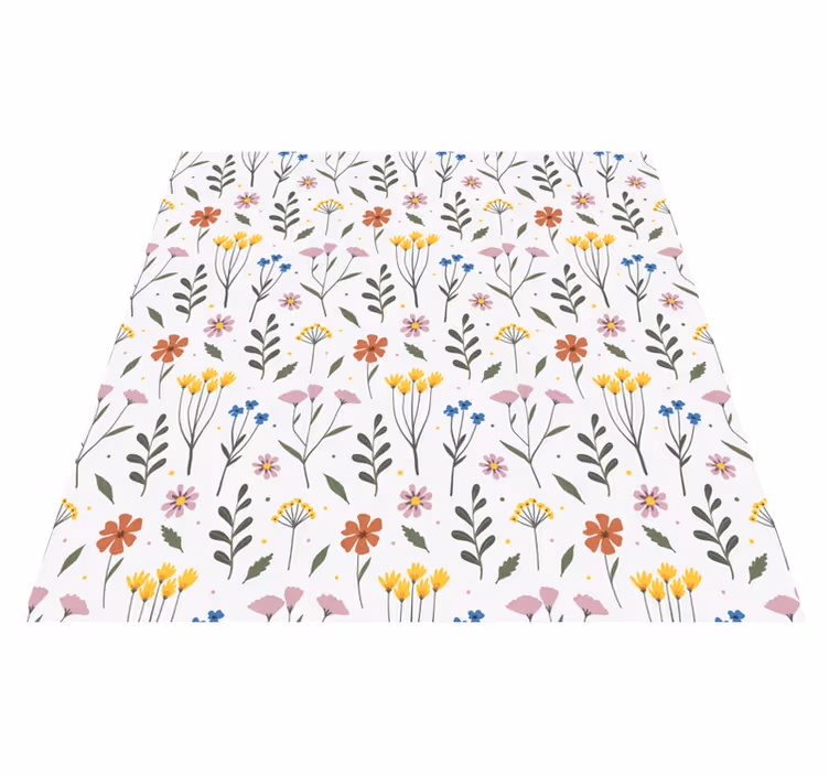 Alfombra vinílica flores diseño de flores multicolor - TenVinilo