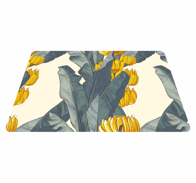Alfombra vinílica flores patrón artístico de platanera - TenVinilo