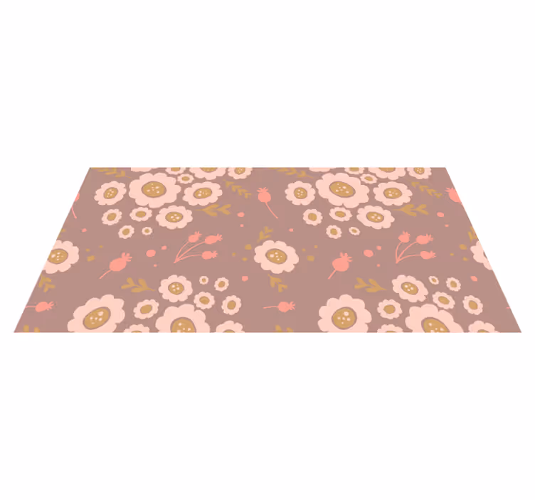Alfombra vinílica flores diseño artístico en tonos pastel - TenVinilo