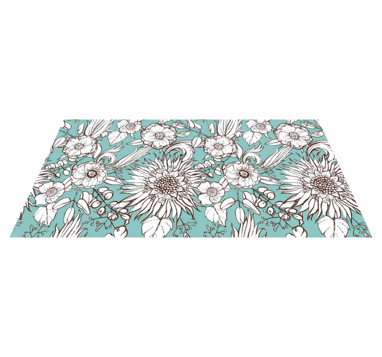 Alfombra vinílica flores diseño girasoles - TenVinilo