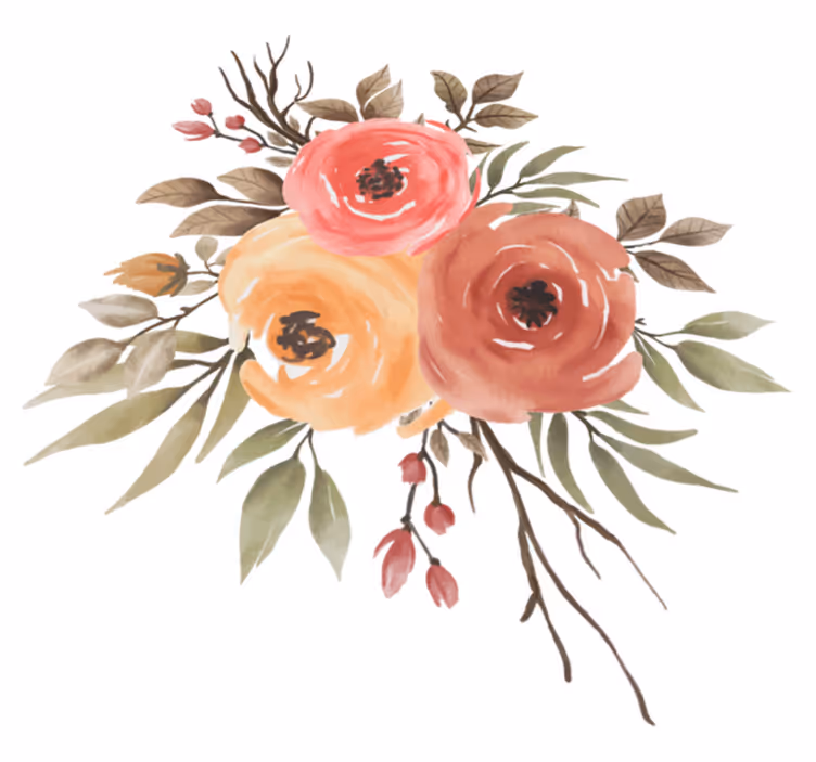 Alfombra vinílica flores dibujo de rosas secas - TenVinilo