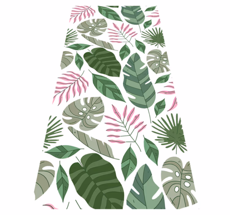 Alfombra vinílica flores jardín tropical minimalista - TenVinilo