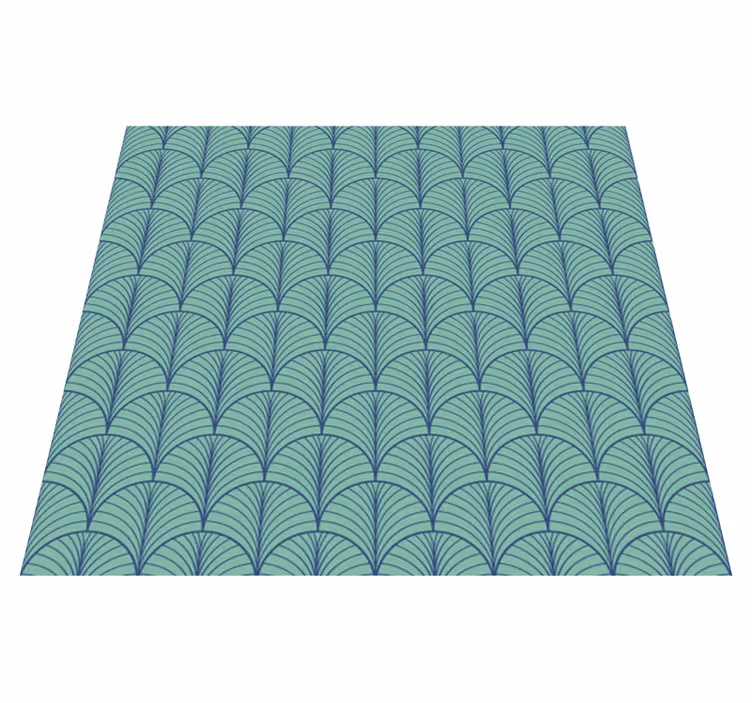 Alfombra vinílica comedor verde azul - TenVinilo