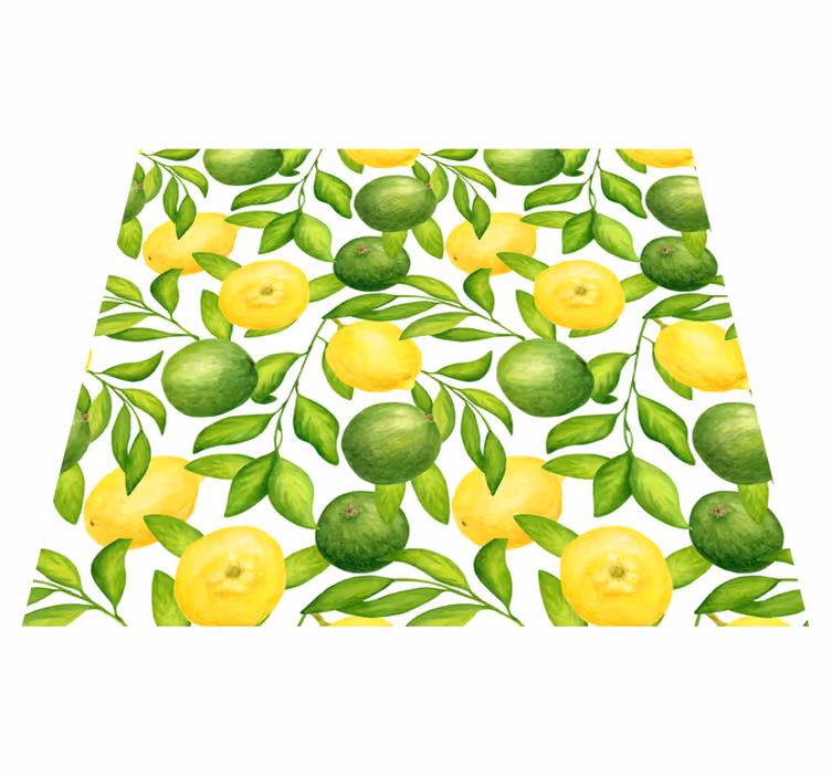 Alfombra vinílica cocina limones y limas - TenVinilo
