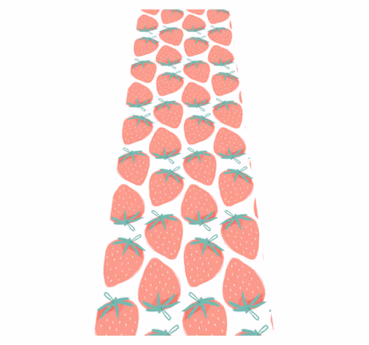 Alfombra vinílica cocina patrón de fresas pastel - TenVinilo
