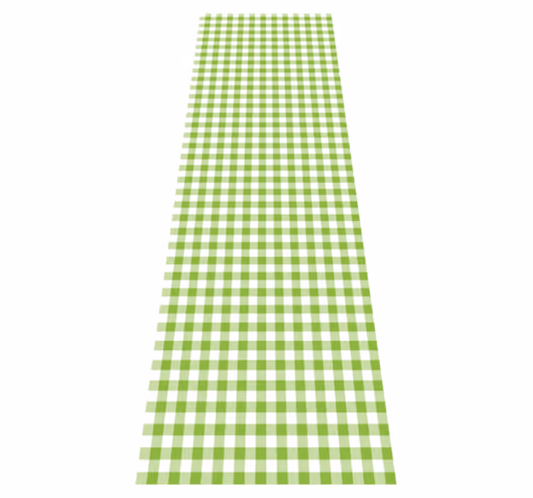 Alfombra vinílica cocina diseño cuadros verdes - TenVinilo