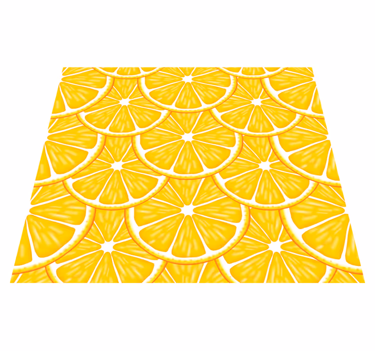 Alfombra vinílica cocina patrón naranja - TenVinilo