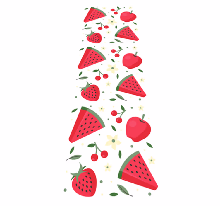 Alfombra vinílica cocina diseño de frutas variadas - TenVinilo