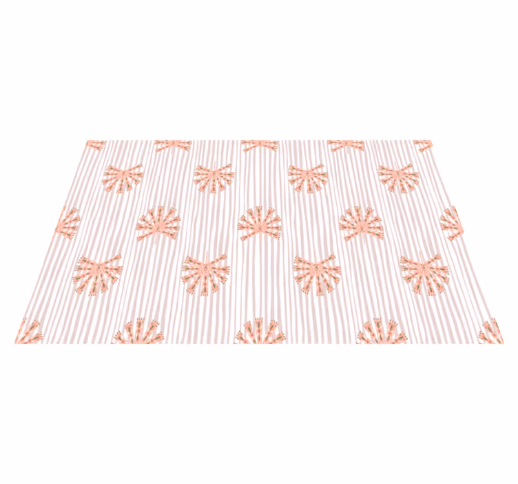 Alfombra vinílica flores flor ornamental geométrico rosa - TenVinilo
