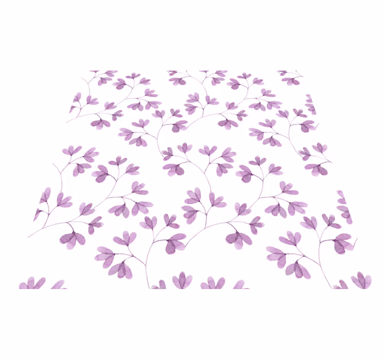 Alfombra vinílica dormitorio patrón floral morado - TenVinilo