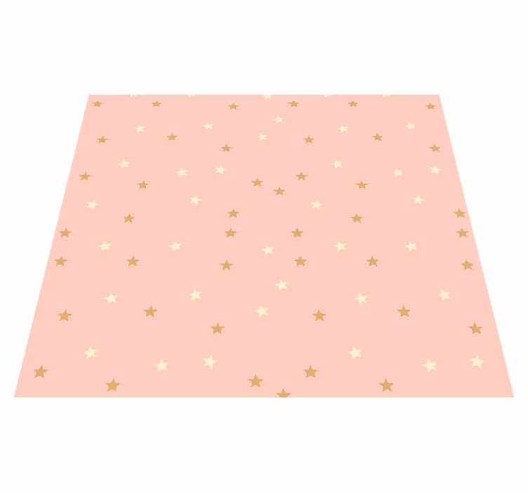 Alfombra vinílica estrellas pequeñas doradas sobre rosa - TenVinilo
