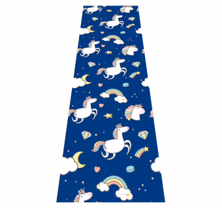 Alfombra vinílica estrellas unicornio y arcoíris - TenVinilo